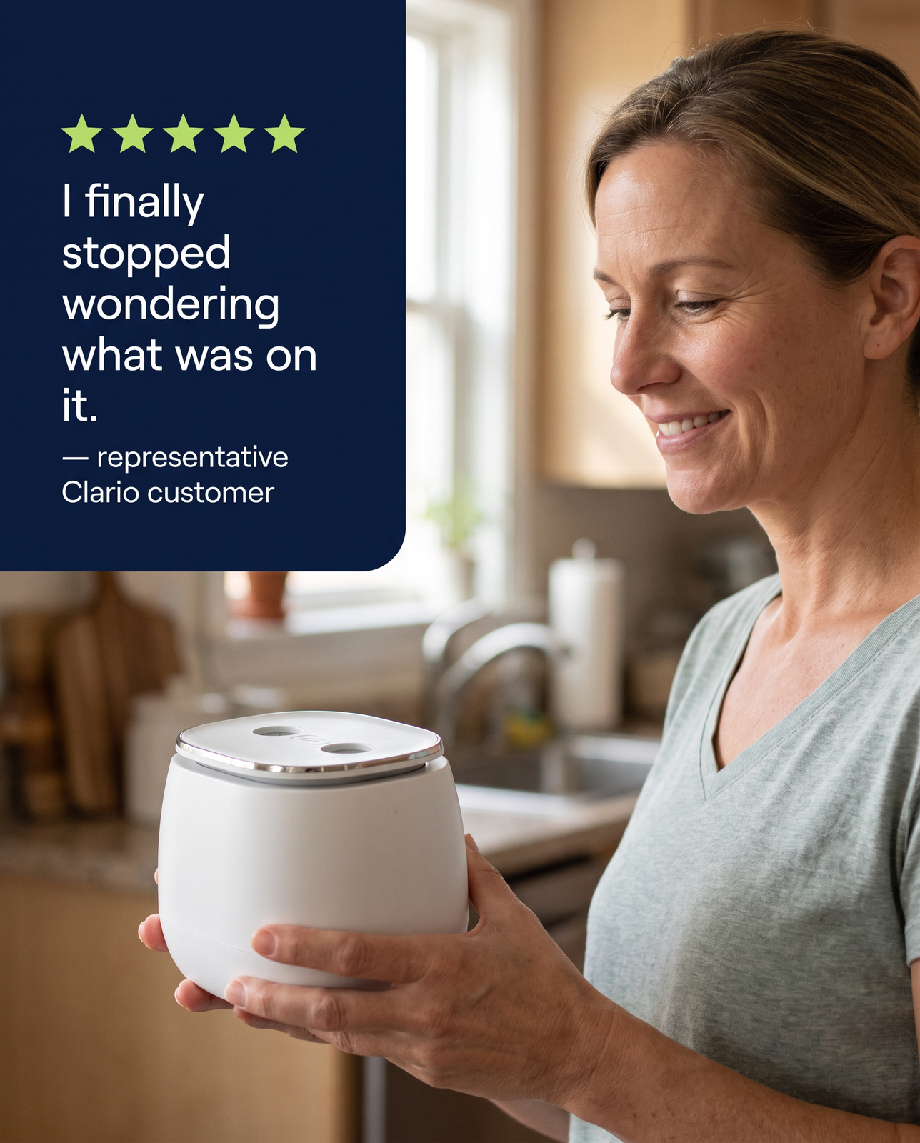 Customer holding the Pod